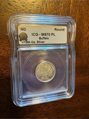 ICG MS70 PL Buffalo 1/10th Oz Silver Coin - Silver